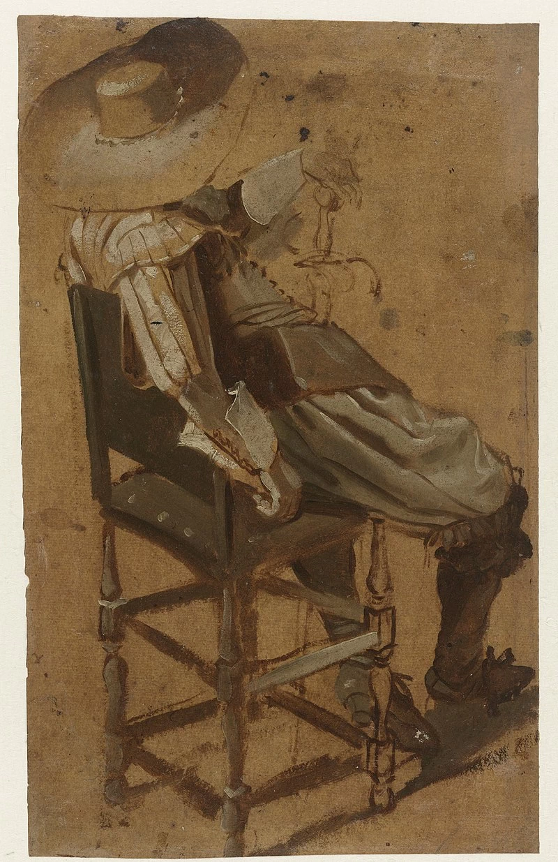 Uomo seduto con spada